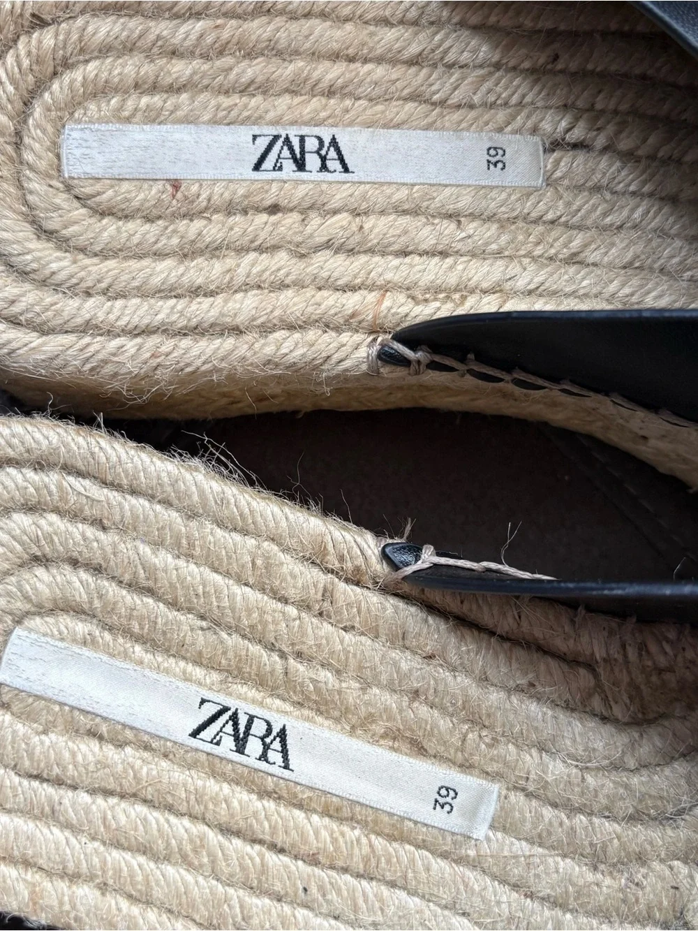 Zara Black Slip On Espadrille Platform Slide Sandals Strappy Chunky Flatform 8